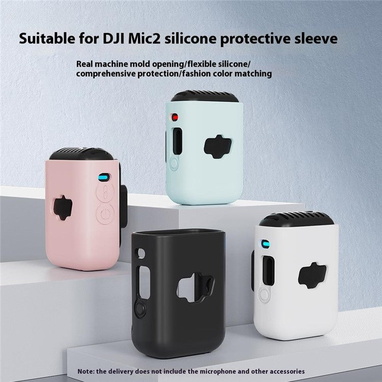 BRDRC For DJI Mic 2 Silicone Case Wireless Microphone Protective Cover - Black