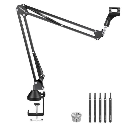 NEEWER NW-35 Desktop Clip-on Microphone Stand Adjustable Condenser Mic Holder Steel Folding Bracket