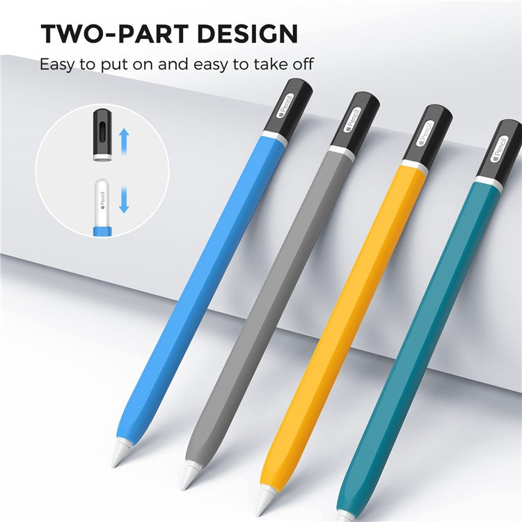 AHASTYLE PT-JY16 For Apple Pencil Pro / Pencil (2nd Generation) Silicone Sleeve Stylus Pen Non-Slip Cover - Grey