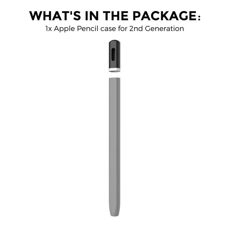 AHASTYLE PT-JY16 For Apple Pencil Pro / Pencil (2nd Generation) Silicone Sleeve Stylus Pen Non-Slip Cover - Grey