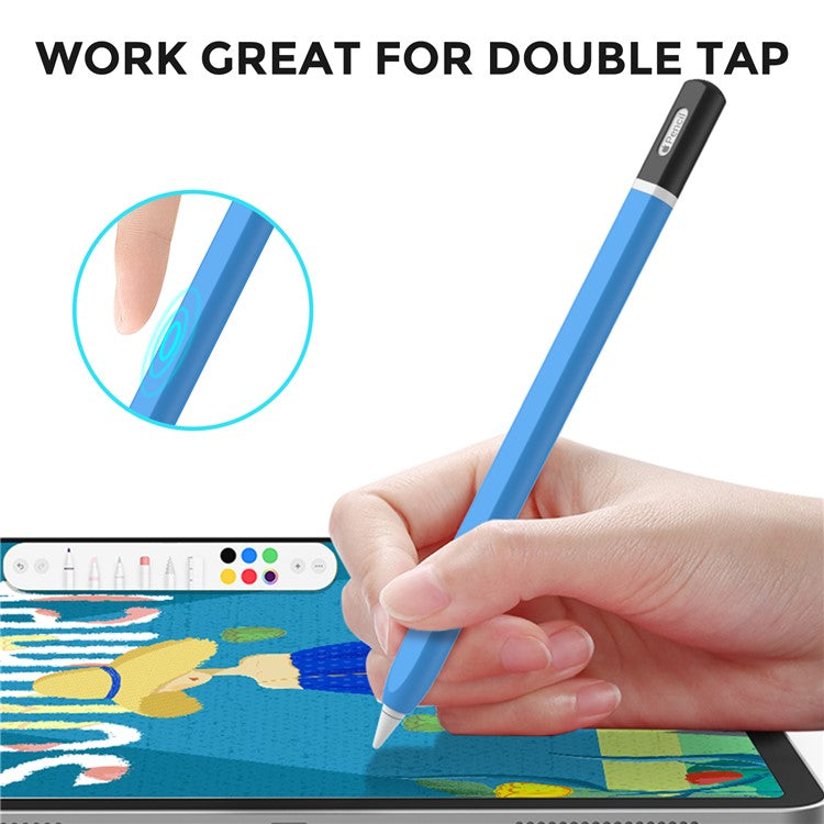 AHASTYLE PT-JY16 For Apple Pencil Pro / Pencil (2nd Generation) Silicone Sleeve Stylus Pen Non-Slip Cover - Midnight Blue