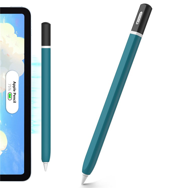 AHASTYLE PT-JY16 For Apple Pencil Pro / Pencil (2nd Generation) Silicone Sleeve Stylus Pen Non-Slip Cover - Blackish Green