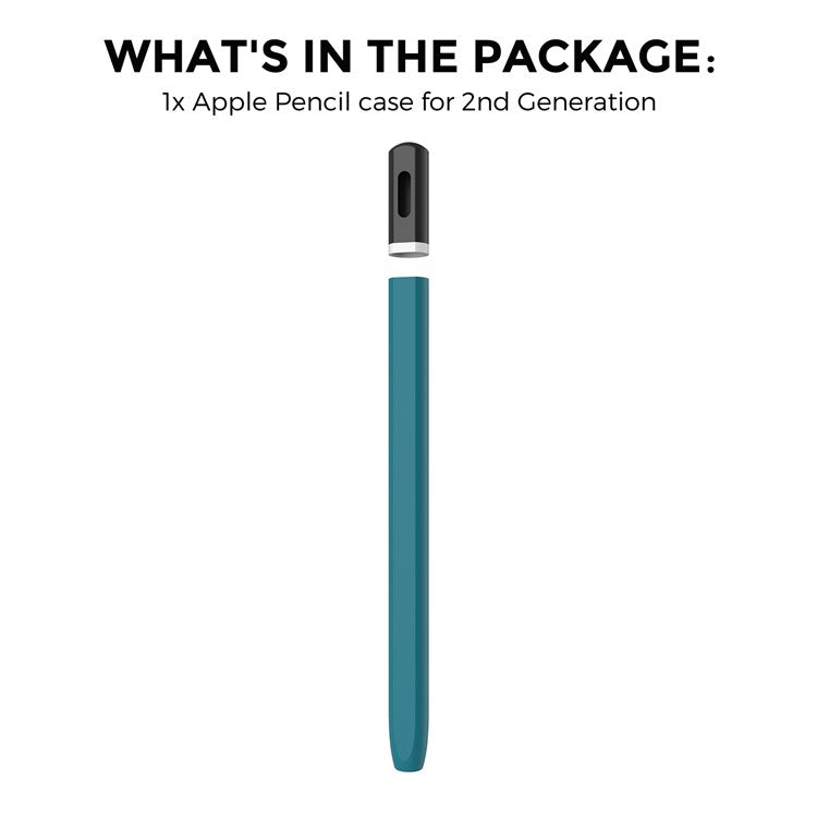 AHASTYLE PT-JY16 For Apple Pencil Pro / Pencil (2nd Generation) Silicone Sleeve Stylus Pen Non-Slip Cover - Blackish Green