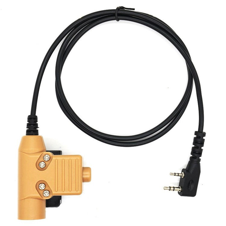 Ham Radio Walkie Talkie U94 PTT Headset Adapter for Baofeng Kenwood HYT TYT - Brown