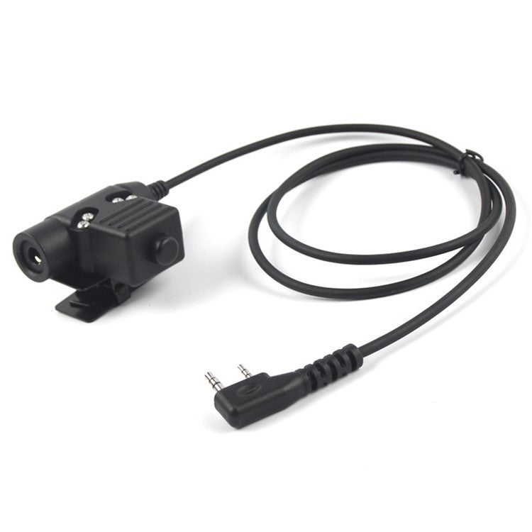 Ham Radio Walkie Talkie U94 PTT Headset Adapter for Baofeng Kenwood HYT TYT - Black