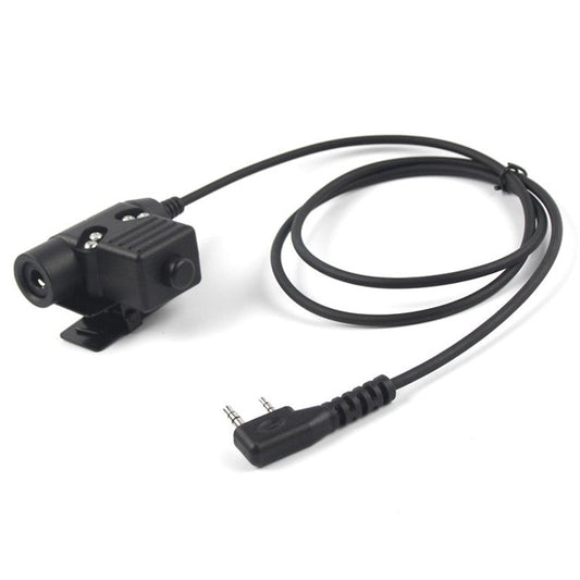 Ham Radio Walkie Talkie U94 PTT Headset Adapter for Baofeng Kenwood HYT TYT - Black