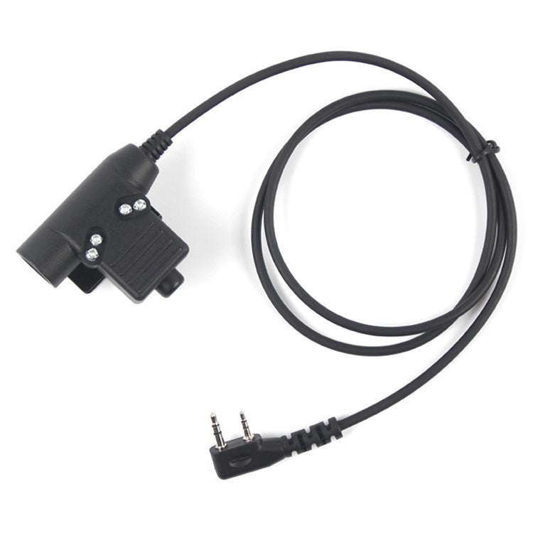 Ham Radio Walkie Talkie U94 PTT Headset Adapter for Baofeng Kenwood HYT TYT - Black