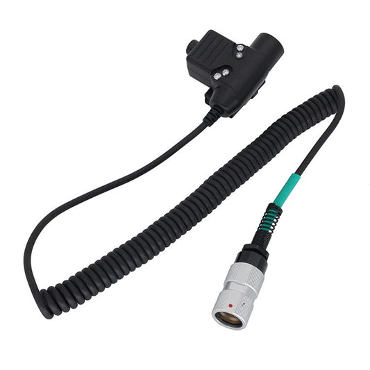 6 Pin Plug Walkie Talkie Headset Adapter U94 PTT Cable for Harris PRC-152 / PRC-148 Two Way Radio