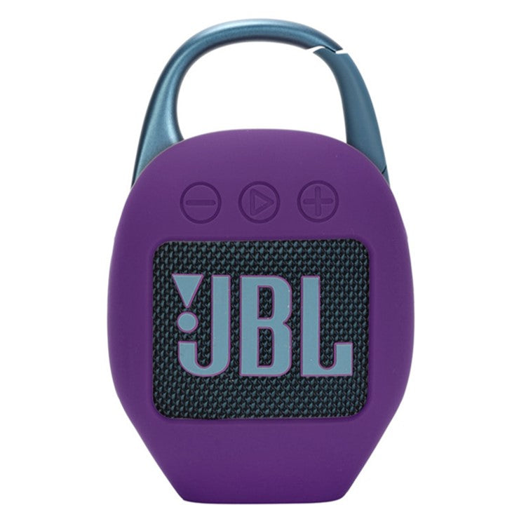 Portable Silicone Protective Case for JBL Clip 5 Bluetooth Speaker - Purple