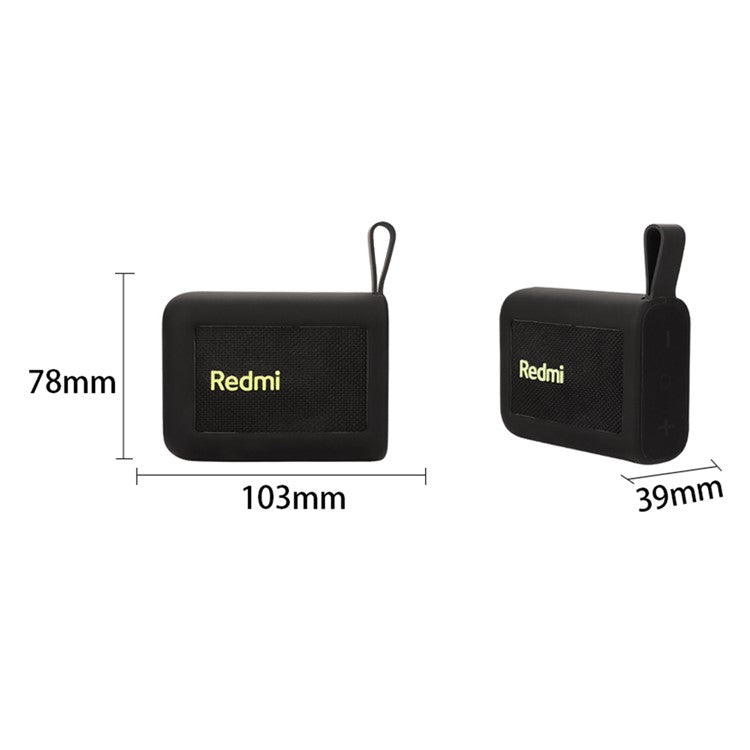 For Xiaomi Redmi Portable Bluetooth Speaker Silicone Protective Case Anti-Scratch Cover with Strap - Black