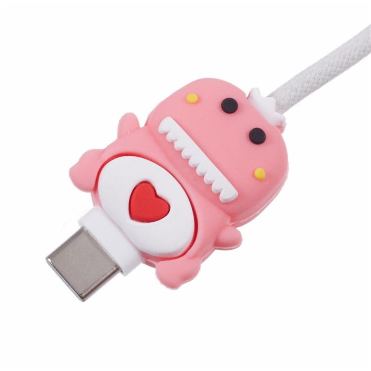 Cartoon Silicone Cable Protector Cord Saver USB Cable Buddies Holder for Smartphone - A