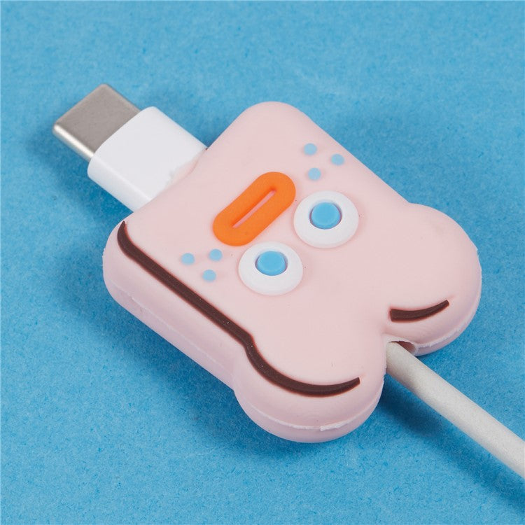 Cute Cartoon Data Cable Protector Prevent Breakage Charging Cord Saver Silicone Case - Style C