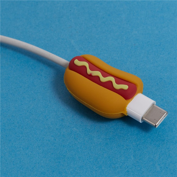 Cute Cartoon Data Cable Protector Prevent Breakage Charging Cord Saver Silicone Case - Style J
