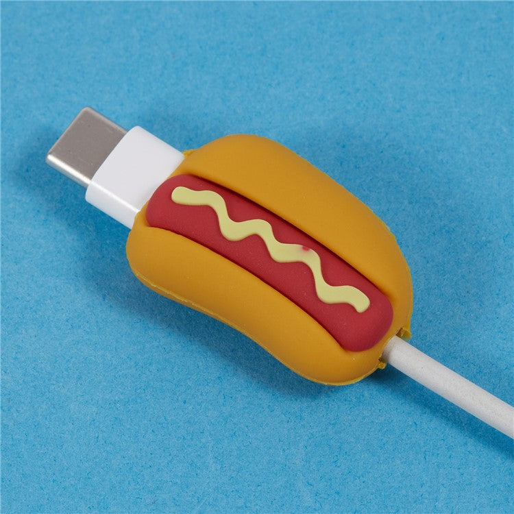 Cute Cartoon Data Cable Protector Prevent Breakage Charging Cord Saver Silicone Case - Style J