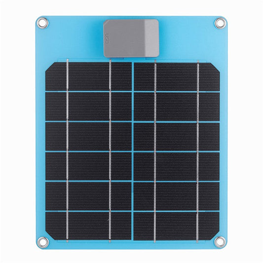 GKM215 5W 5V Monocrystalline Solar Panel Charger USB Port Portable for Cell Phone Camping Hiking Travel - Blue