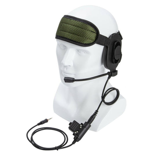 For Yaesu Vertex VX-6R / VX-7R / VX-120 / VX-127 HD01 Two Way Radio 7.1mm Headset Walkie Talkie Headphone with U94 PTT Adapter - Black