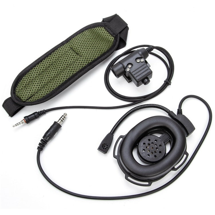 For Yaesu Vertex VX-6R / VX-7R / VX-120 / VX-127 HD01 Two Way Radio 7.1mm Headset Walkie Talkie Headphone with U94 PTT Adapter - Black