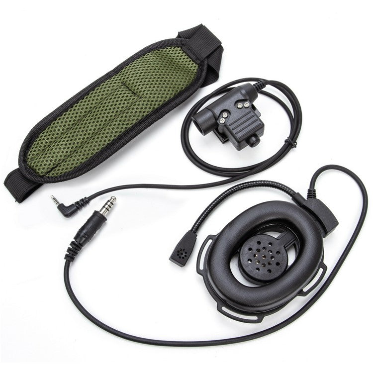 For Xiaomi Mijia Smart Walkie Talkie 1S / Lite HD01 7.1mm Headset Walkie Talkie Headphone with U94 PTT Adapter - Black
