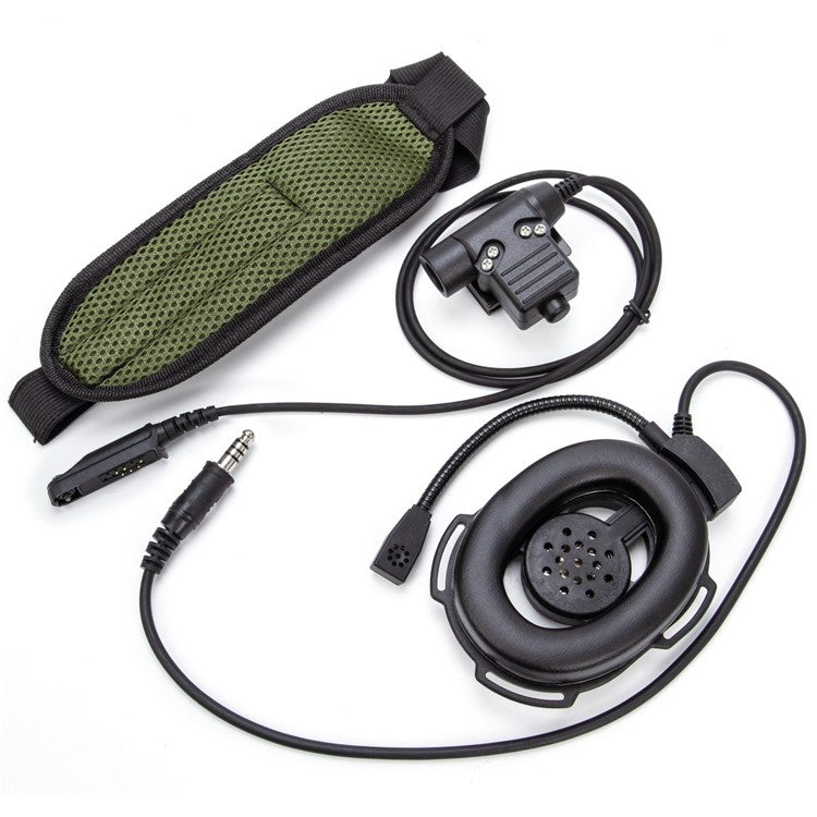 For Baofeng UV-9R HD01 Walkie Talkie Headset Two Way Radio 7.1mm Headphone with U94 PTT Adapter - Black