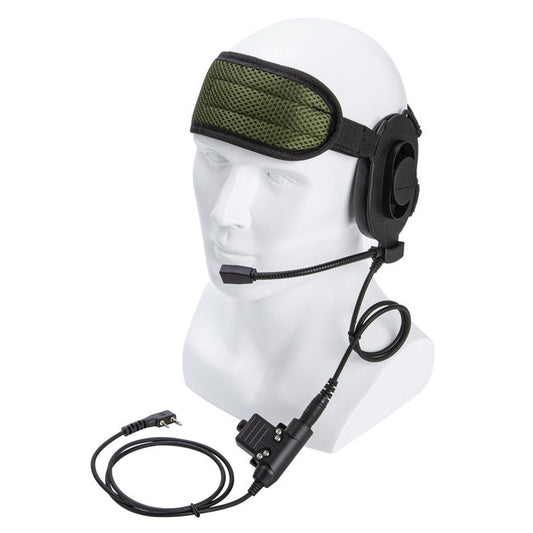 For Baofeng UV-5R HD01 Bowman Elite II Two Way Walkie Talkie 7.1mm Headset with U94 PTT Adapter - Black