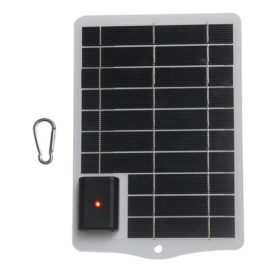 3.5W 5V Solar Panel Phone Fan Flashlight Charger with USB Output Port - White