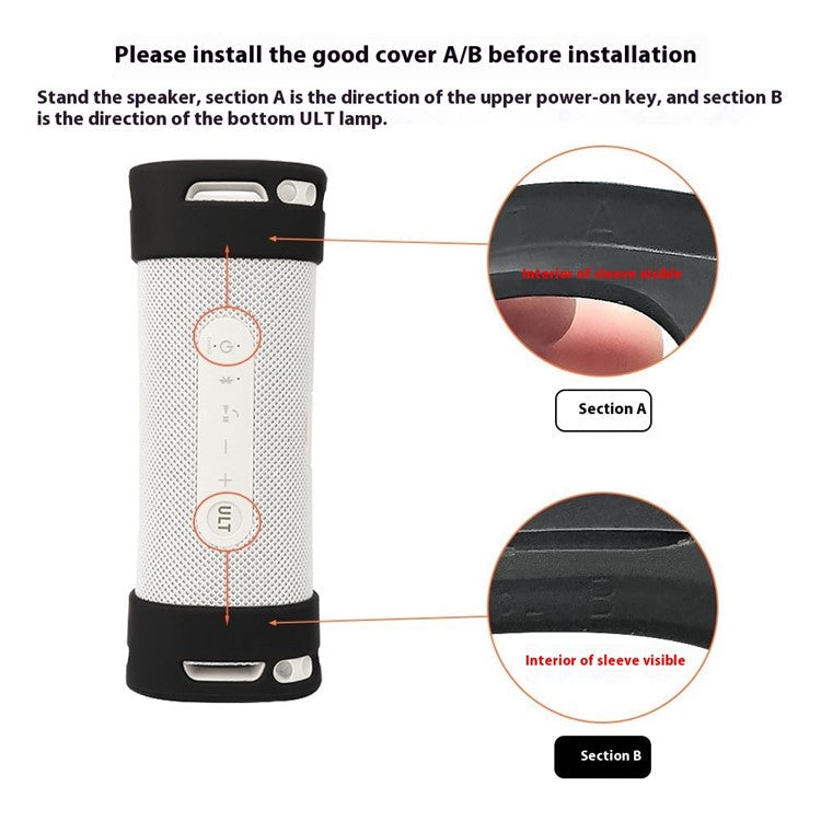 2Pcs For Sony ULT Field 1 Silicone Case Bluetooth Speaker Protective Cover - Grey