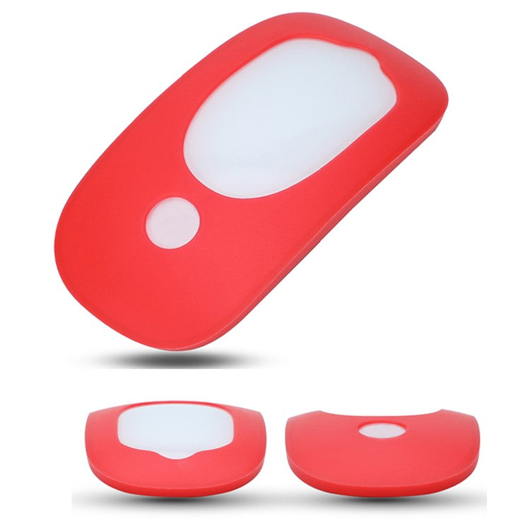 Wireless Mouse Anti-drop Soft Silicone Cover Protective Case for Apple Magic Mouse 1/2 - Red