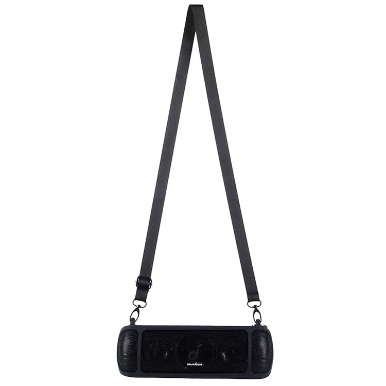 Drop Proof Protective Case for Anker Soundcore Motion+ Soft Silicone Case with Shoulder Strap - Black