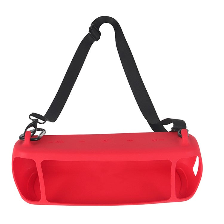 Drop Proof Protective Case for Anker Soundcore Motion+ Soft Silicone Case with Shoulder Strap - Red