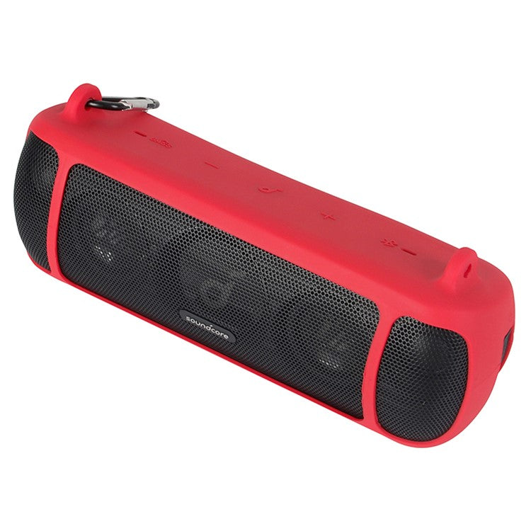 Drop Proof Protective Case for Anker Soundcore Motion+ Soft Silicone Case with Shoulder Strap - Red