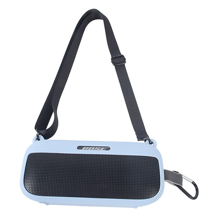 Bluetooth Speaker Protective Case for Bose SoundLink Flex Soft Silicone Case with Shoulder Strap - Baby Blue