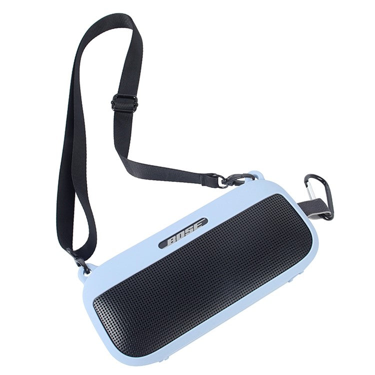 Bluetooth Speaker Protective Case for Bose SoundLink Flex Soft Silicone Case with Shoulder Strap - Baby Blue
