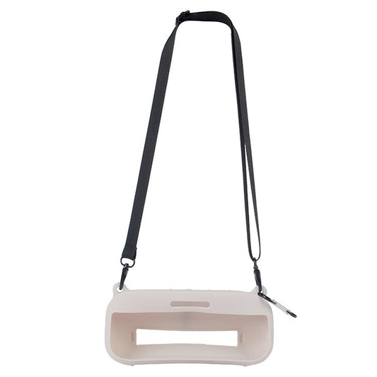 Bluetooth Speaker Protective Case for Bose SoundLink Flex Soft Silicone Case with Shoulder Strap - White