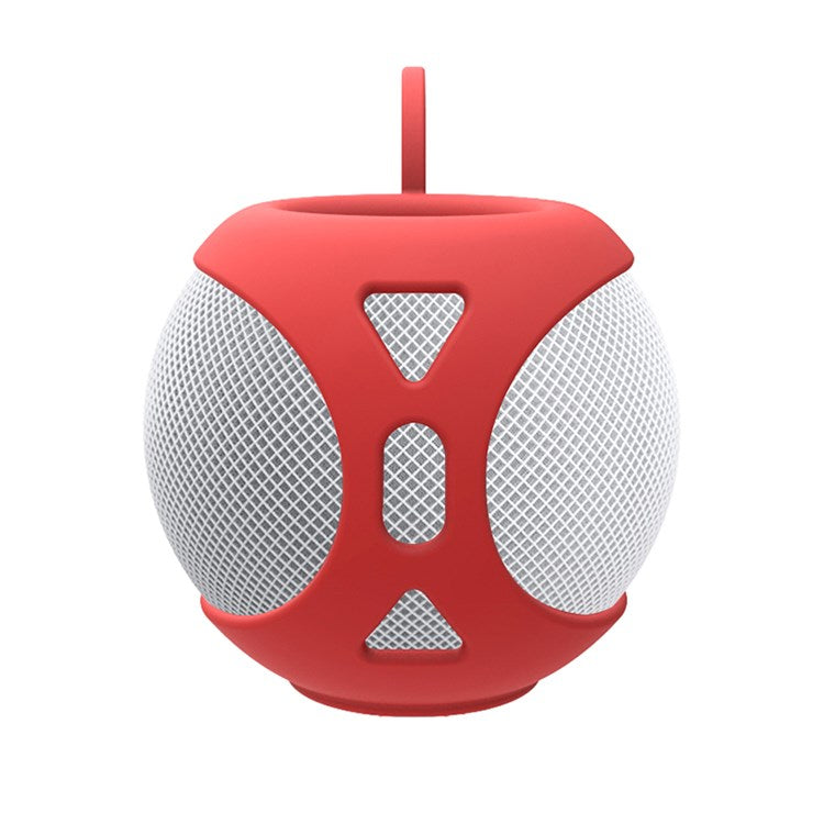 For Apple HomePod mini Silicone Protective Cover Bluetooth Speaker Portable Carrying Case - Red