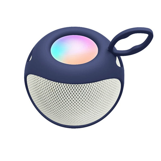 For Apple HomePod mini Silicone Protective Cover Bluetooth Speaker Portable Carrying Case - Dark Blue