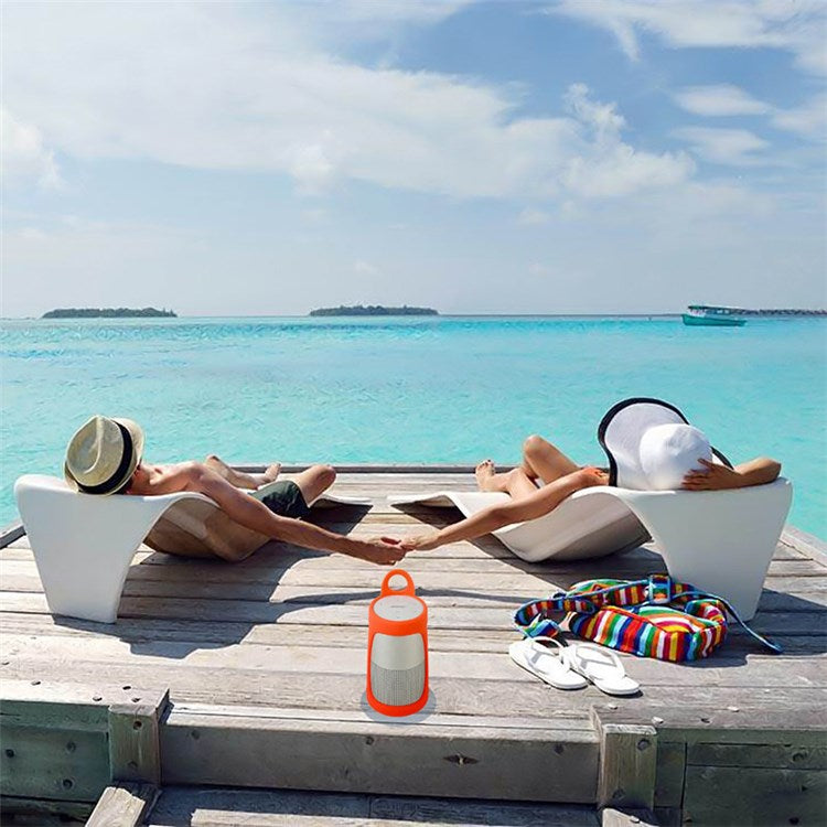 For BOSE Soundlink Revolve Bluetooth Speaker Silicone Carrying Case Anti-scratch Good Protective Cover - Orange