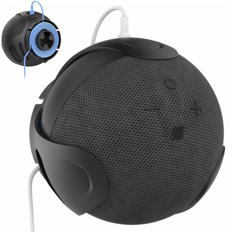 AHASTYLE PT183 for Amazon Alexa Echo Dot 4 Wall Mount Holder Stand Space Saving Bracket Smart Speaker Accessory - Black