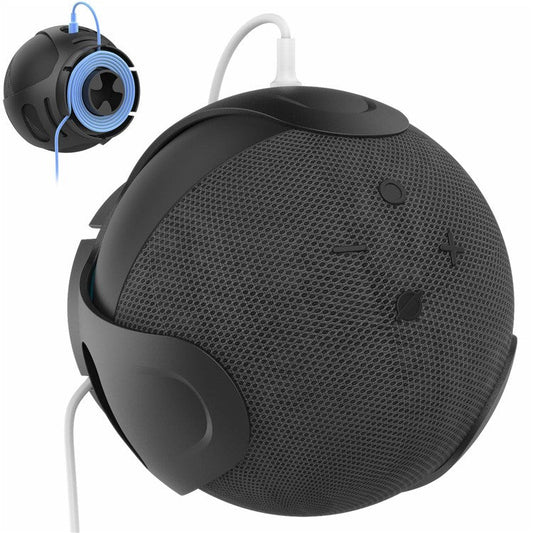 AHASTYLE PT183 for Amazon Alexa Echo Dot 4 Wall Mount Holder Stand Space Saving Bracket Smart Speaker Accessory - Black