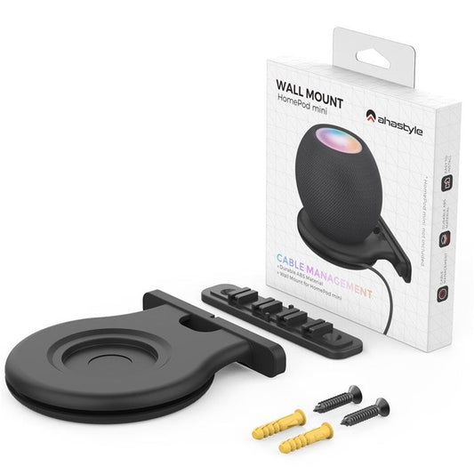 AHASTYLE PT149 For Apple HomePod Mini Smart Speaker Wall Mount Holder Bracket Hanger - Black