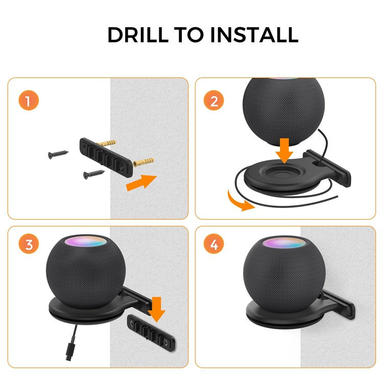 AHASTYLE PT149 For Apple HomePod Mini Smart Speaker Wall Mount Holder Bracket Hanger - Black