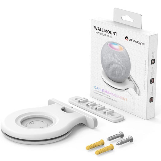 AHASTYLE PT149 For Apple HomePod Mini Smart Speaker Wall Mount Holder Bracket Hanger - White