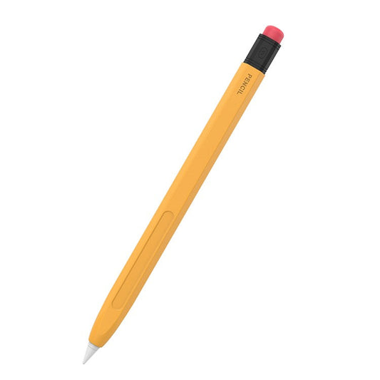 AHASTYLE PT180-2 For Apple Pencil (2nd Generation) Hexagon Design Anti-slip Stylus Pen Cover Silicone Protective Sleeve - Yellow