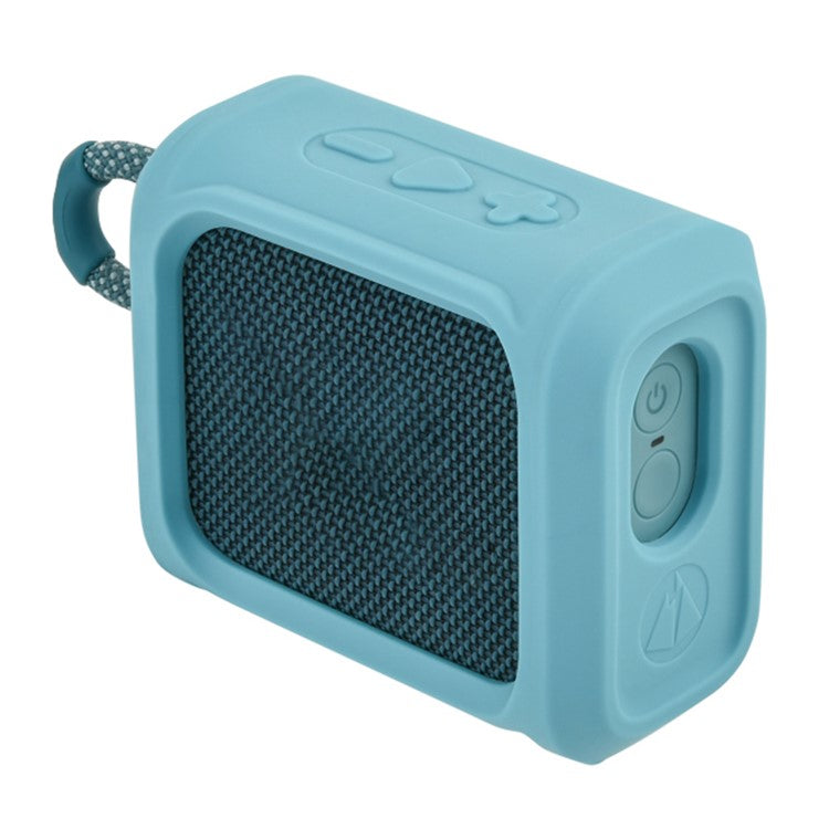 LIGHTNING POWER Silicone Case for JBL GO3 Portable Speaker Sleeve Protective Cover with Strap - Blue