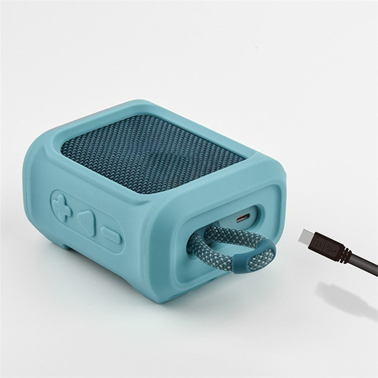 LIGHTNING POWER Silicone Case for JBL GO3 Portable Speaker Sleeve Protective Cover with Strap - Blue