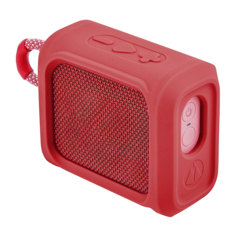 LIGHTNING POWER Silicone Case for JBL GO3 Portable Speaker Sleeve Protective Cover with Strap - Red
