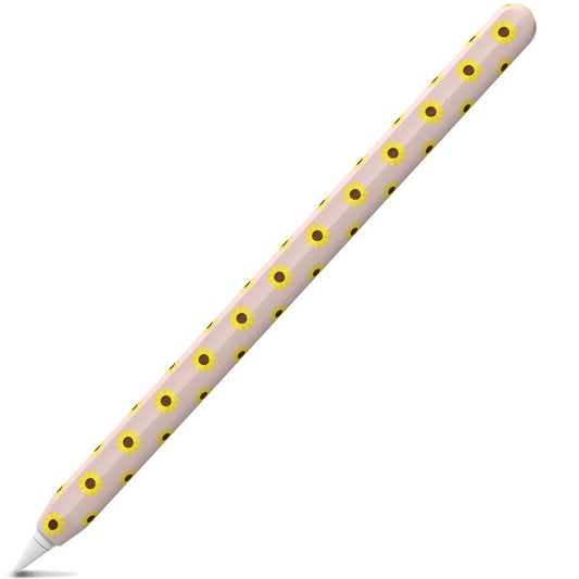 AHASTYLE PT65-SF Pen Sleeve for Apple Pencil (2nd Generation), Sunflower Pattern Stylus Pen Silicone Case Protective Cover - Pink
