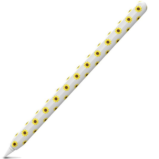 AHASTYLE PT65-SF Pen Sleeve for Apple Pencil (2nd Generation), Sunflower Pattern Stylus Pen Silicone Case Protective Cover - White