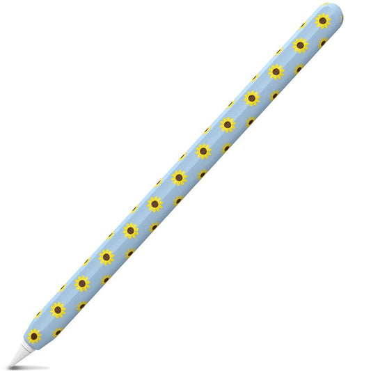 AHASTYLE PT65-SF Pen Sleeve for Apple Pencil (2nd Generation), Sunflower Pattern Stylus Pen Silicone Case Protective Cover - Blue