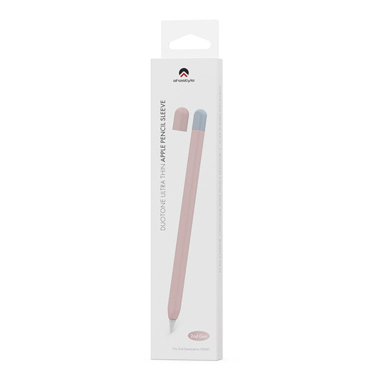 AHASTYLE PT65-2 for Apple Pencil (2nd Generation) Touch Pen Protective Sleeve Contrast Color Stylus Pen Silicone Case - Black / Red