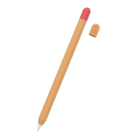 AHASTYLE PT65-2 for Apple Pencil (2nd Generation) Touch Pen Protective Sleeve Contrast Color Stylus Pen Silicone Case - Orange / Red